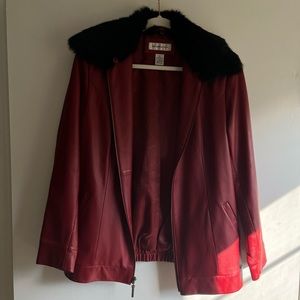 Preston & York Genuine Lamb Skin Rabbit Fur Jacket